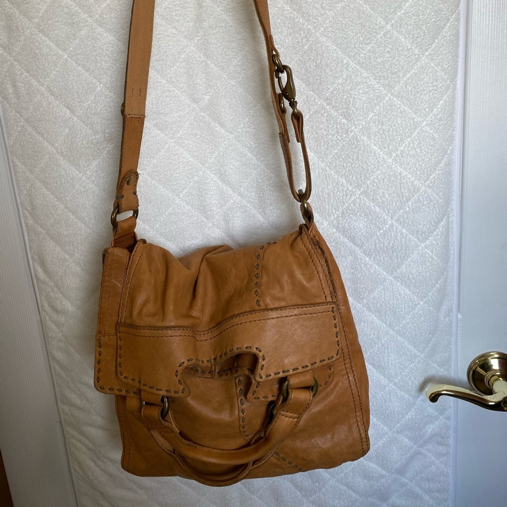 Lucky Brand Tan Leather Slouchy Hobo Bag